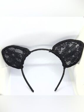 Black Lace Cat Ear Headband